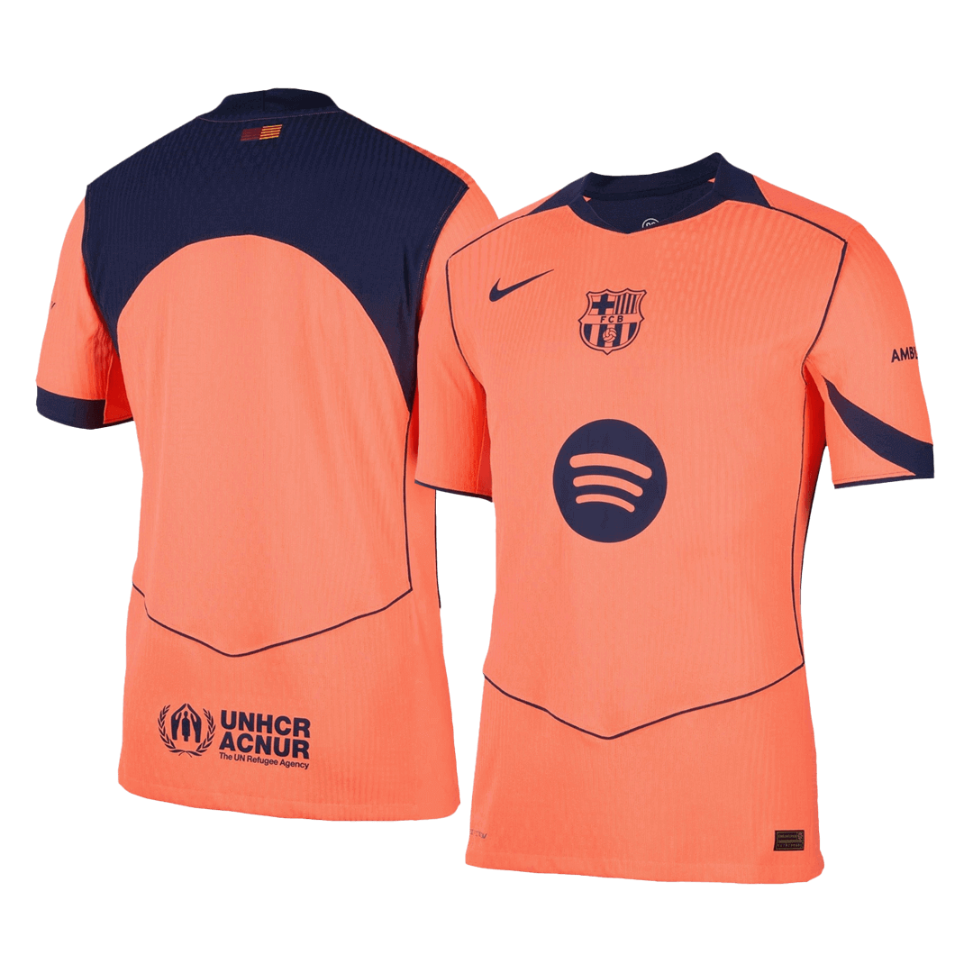 Autêntico Barcelona Fora Terceira Futebol Camisas 2025/26 Laranja