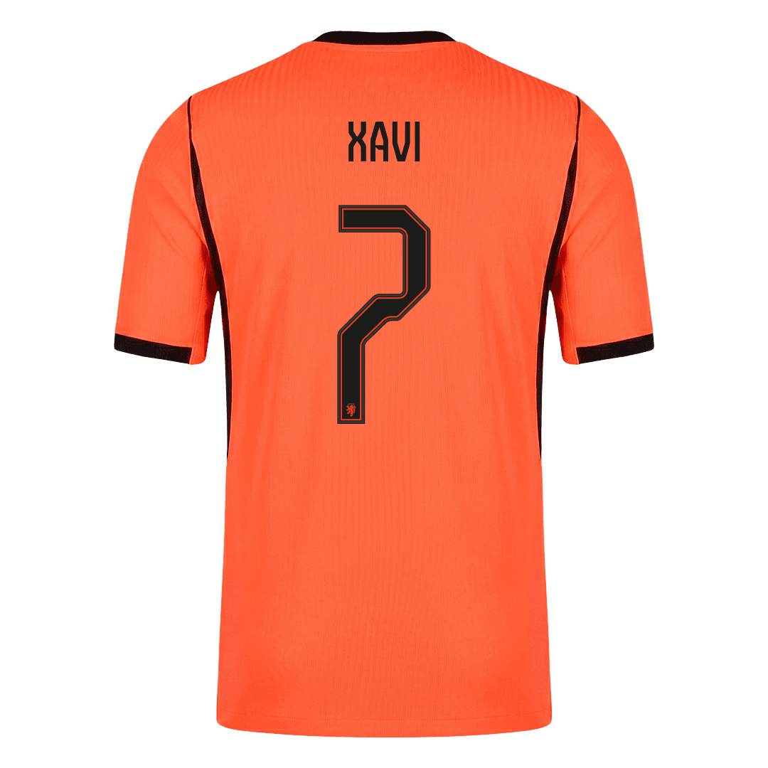 Versão do Jogador XAVI #7 Netherlands Casa Copa do Mundo Futebol Camisas 2026 Laranja