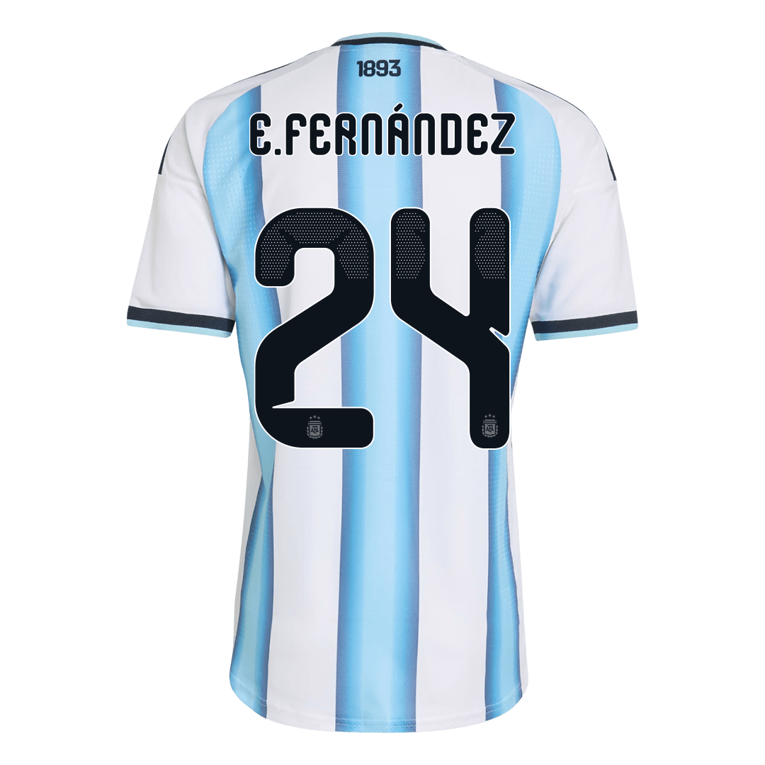 Versão do Jogador E. FERNÁNDEZ #24 Argentina Casa Copa do Mundo Futebol Camisas 2026