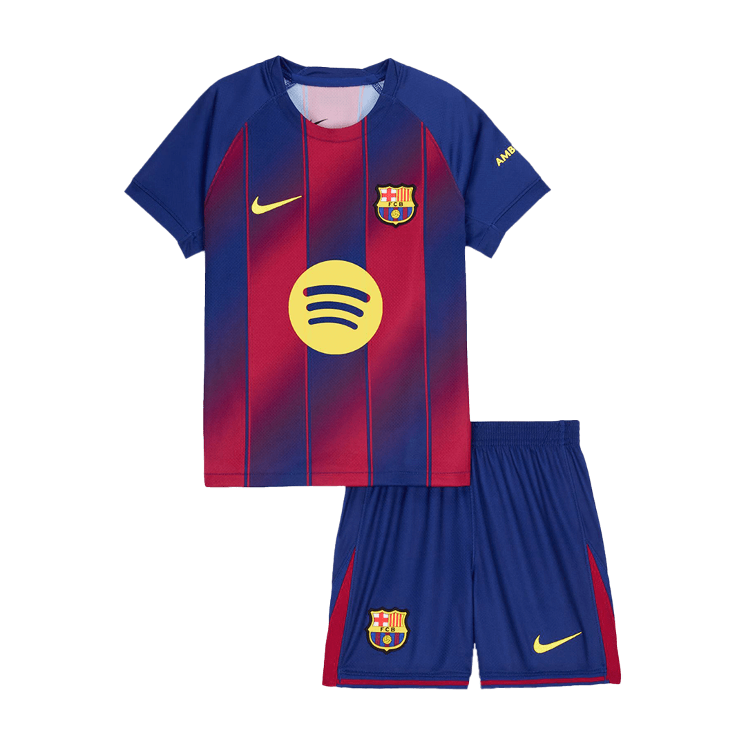 Barcelona
Casa
Camisas Infantis
Conjunto 2025/26
Piros-Kék