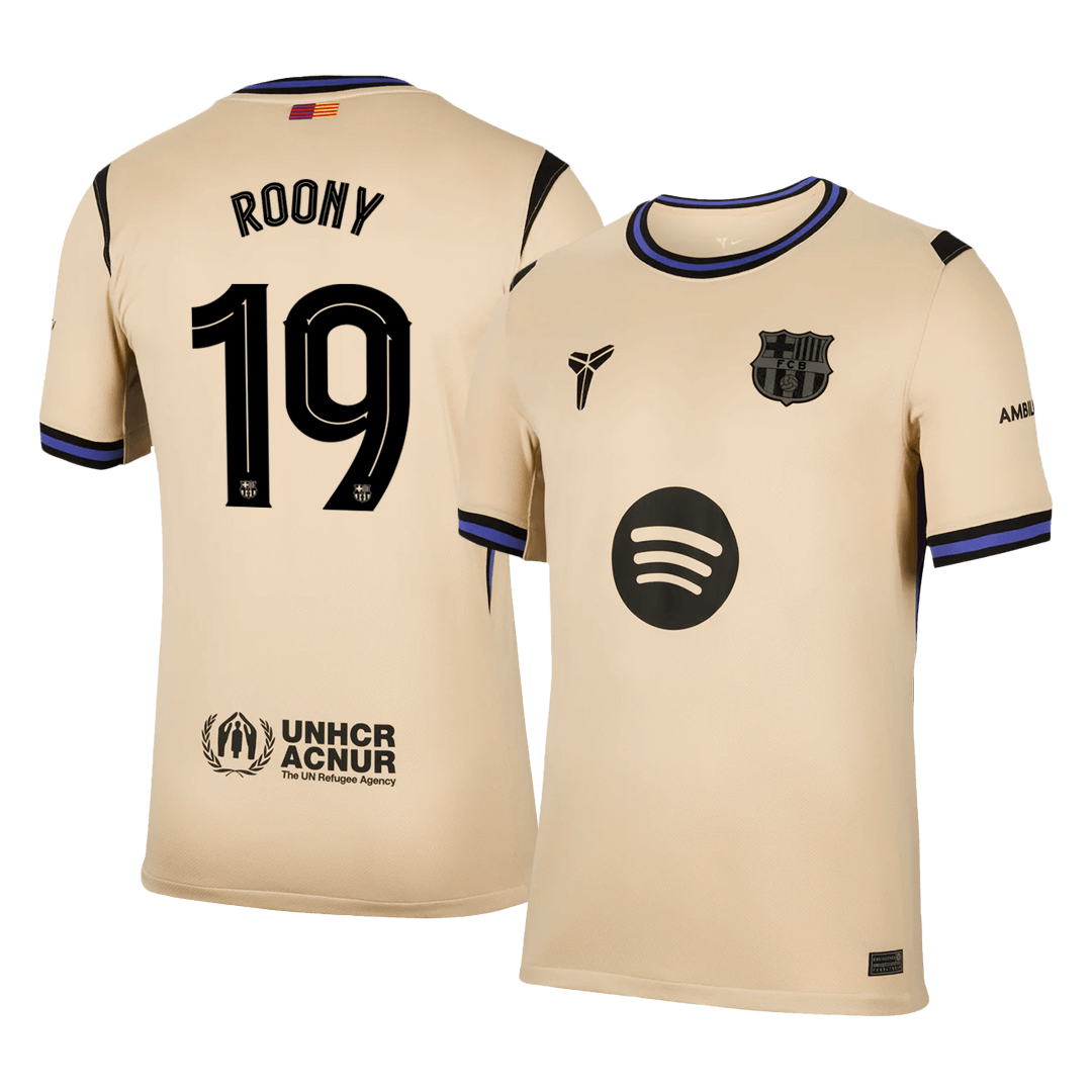 ROONY #19 Barcelona Fora Camisa 2025/26- Amarelo - UCL