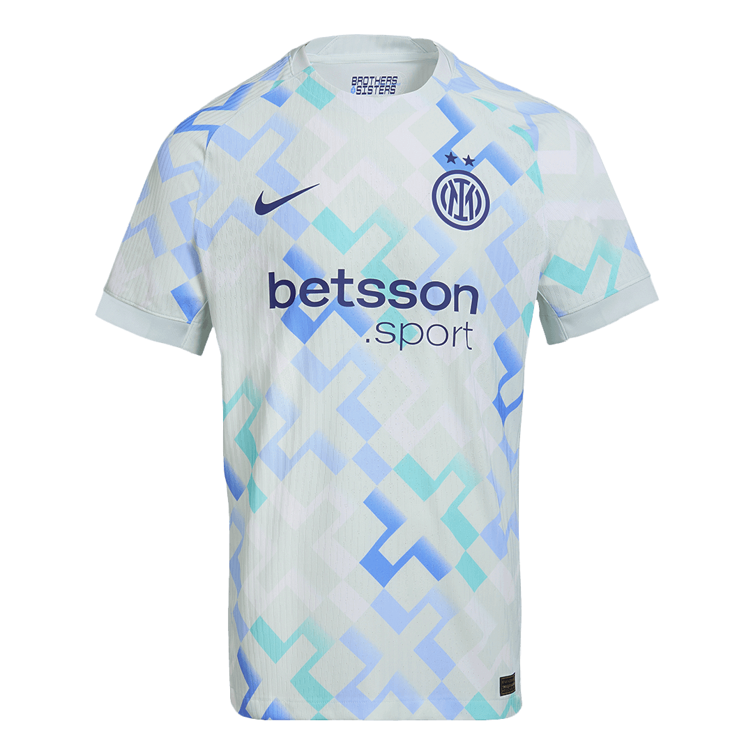 Autêntico DUMFRIES #2 Inter Milan Fora Futebol Camisas 2025/26 Azul