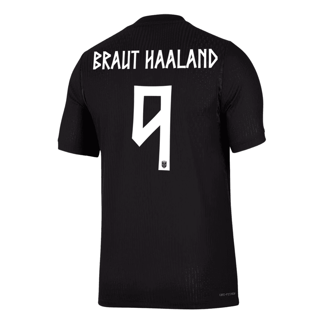 Versão do Jogador BRAUT HAALAND #9 Norway Fora Copa do Mundo Futebol Camisas 2026 Preto