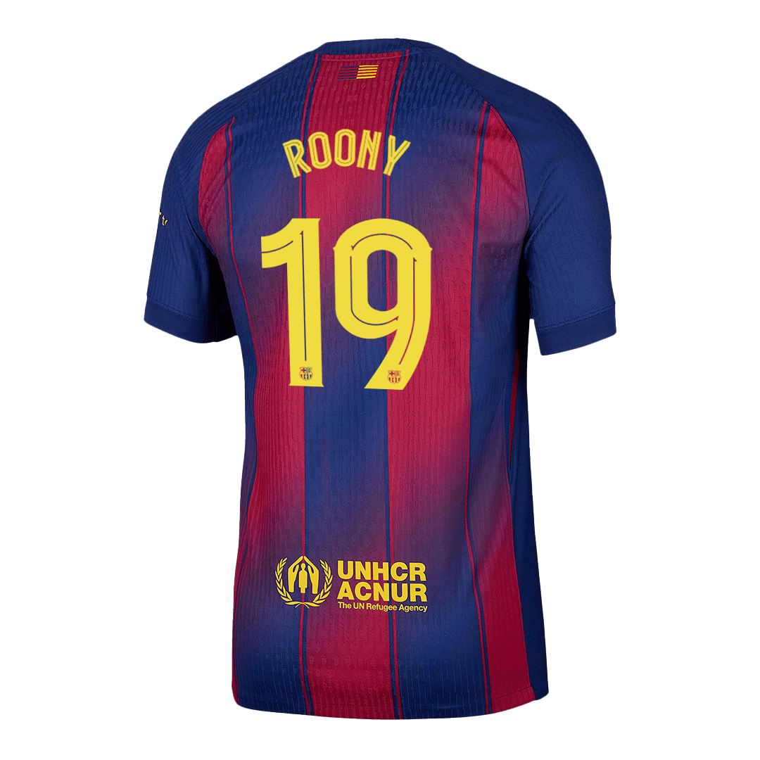 Autêntico ROONY #19 Barcelona Casa UCL Futebol Camisas 2025/26 - UCL