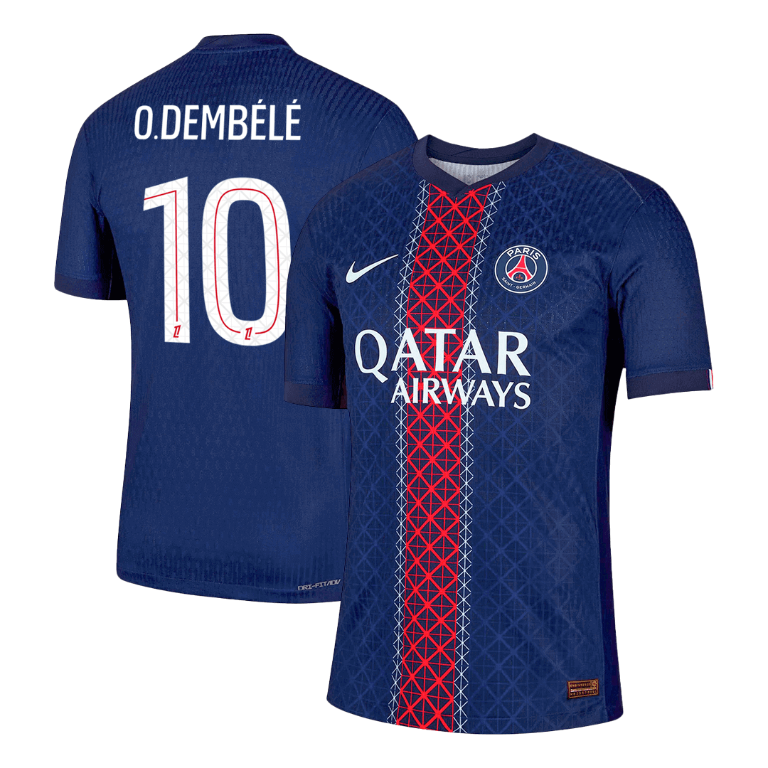 Autêntico O.DEMBÉLÉ #10 PSG Casa Futebol Camisas 2025/26 Marinha