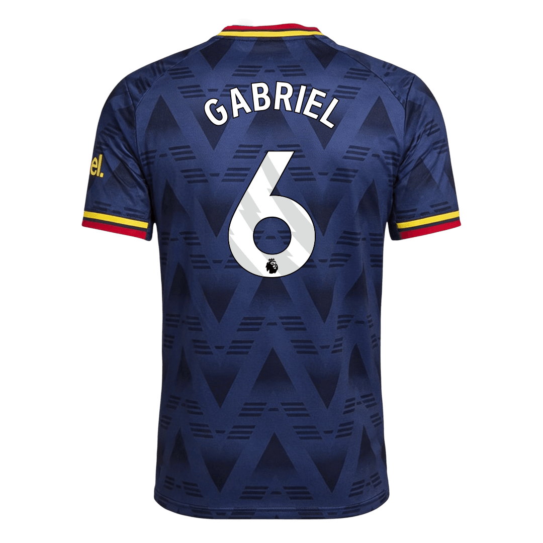 Versão do Jogador GABRIEL #6 Arsenal Fora Futebol Camisas 2026/27 Marinha