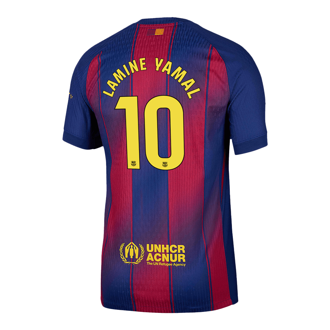 Autêntico LAMINE YAMAL #10 Barcelona Casa Futebol Camisas 2025/26