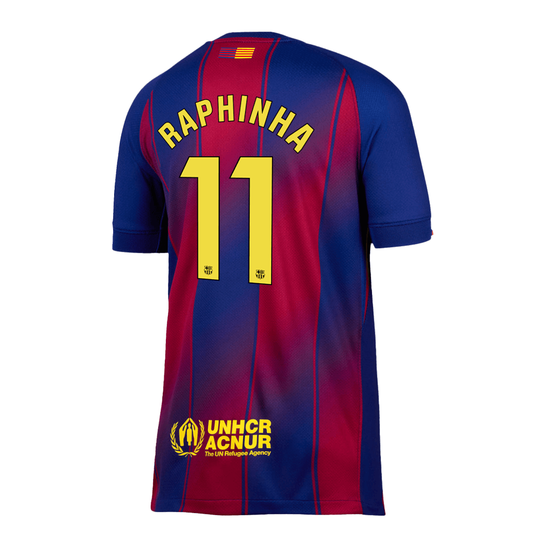 RAPHINHA #11 Barcelona Casa Camisa 2025/26- Vermelho&Azul