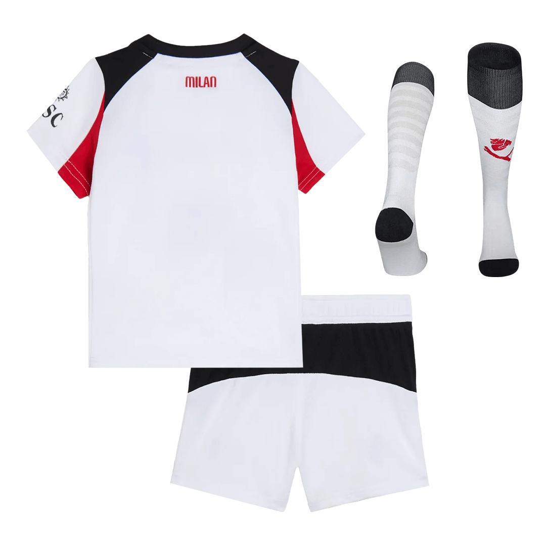 AC Milan Infantil
Fora Futebol Camisa Conjunto (Camisa+Shorts+Meias) 2025/26 Branco