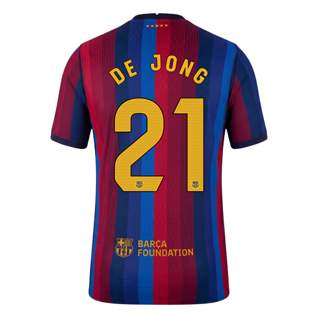 Versão do Jogador F. DE JONG #21 Barcelona Casa Futebol Camisas 2026/27