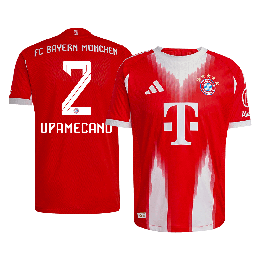 Autêntico UPAMECANO #2 Bayern Munich Casa Futebol Camisas 2025/26 Vermelho