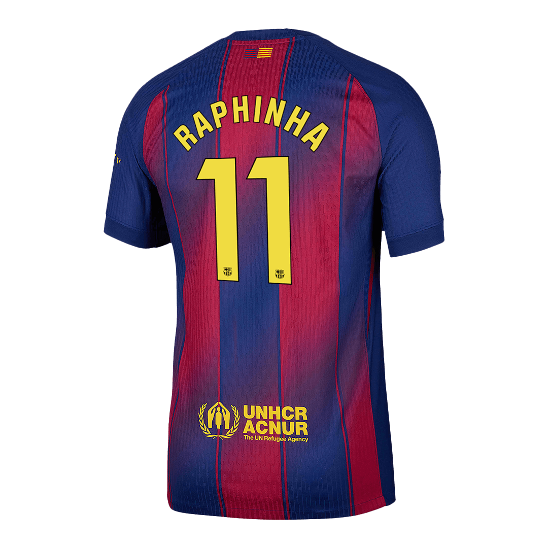 Autêntico RAPHINHA #11 Barcelona Casa Futebol Camisas 2025/26