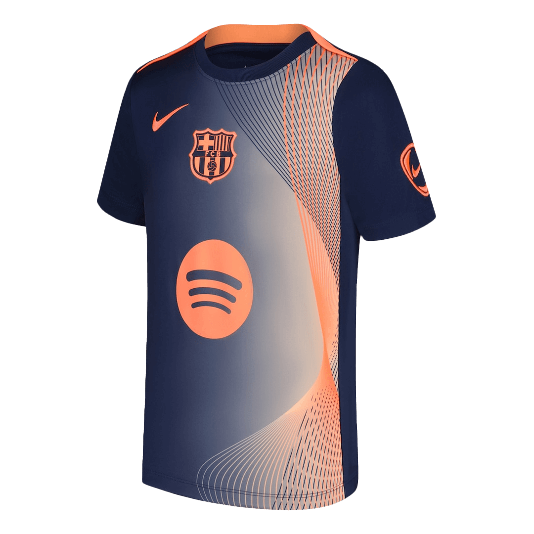 25/26 Club Barcelona Pré-Jogo Futebol Camisa Laranja &Preta