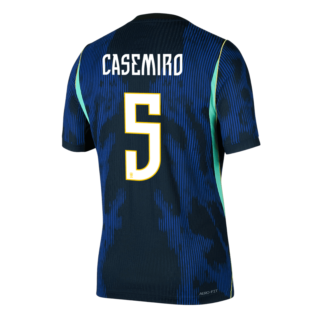 Versão do Jogador CASEMIRO #5 Brazil Fora Copa do Mundo Futebol Camisas 2026 Marinha
