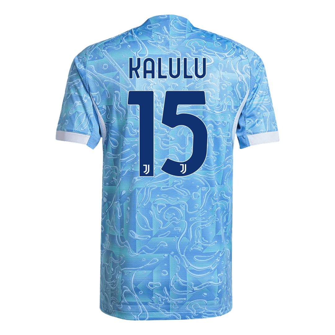 Autêntico KALULU #15 Juventus Fora Futebol Camisas 2025/26 Azul