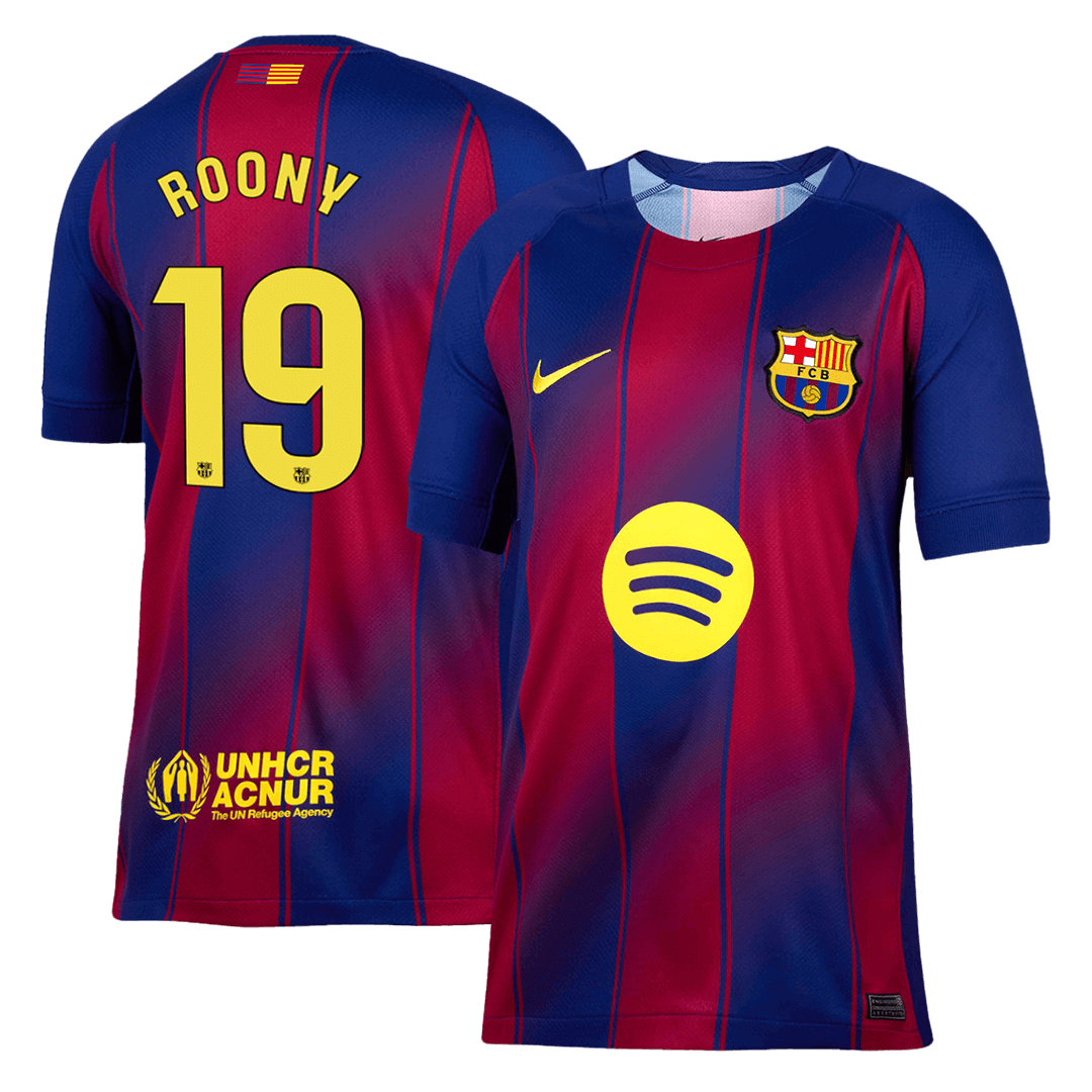 ROONY #19 Barcelona Casa Camisa 2025/26- Vermelho&Azul