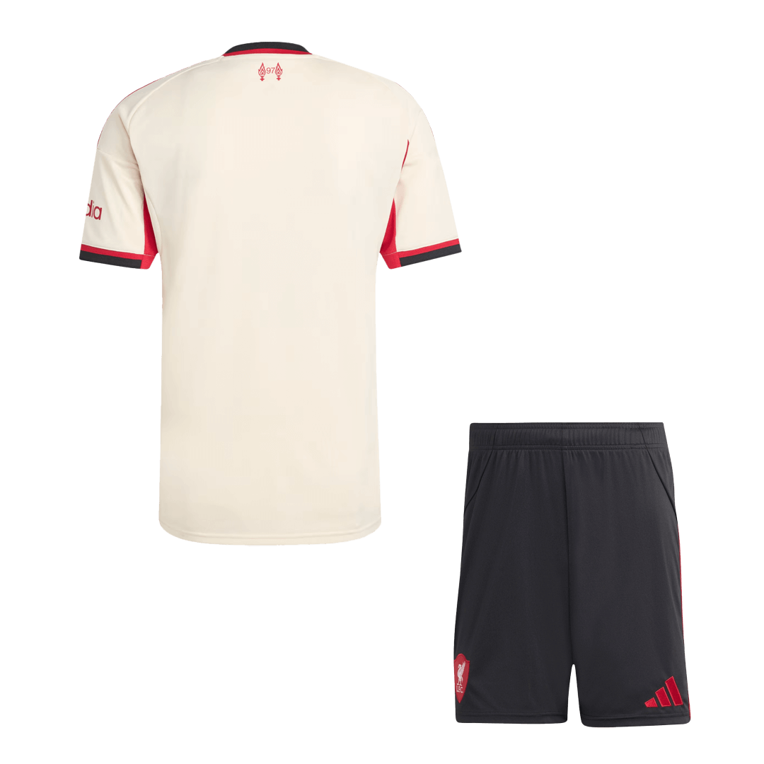 Liverpool Fora Camisa Conjunto (Camisola + Calções) 2025/26- Branco