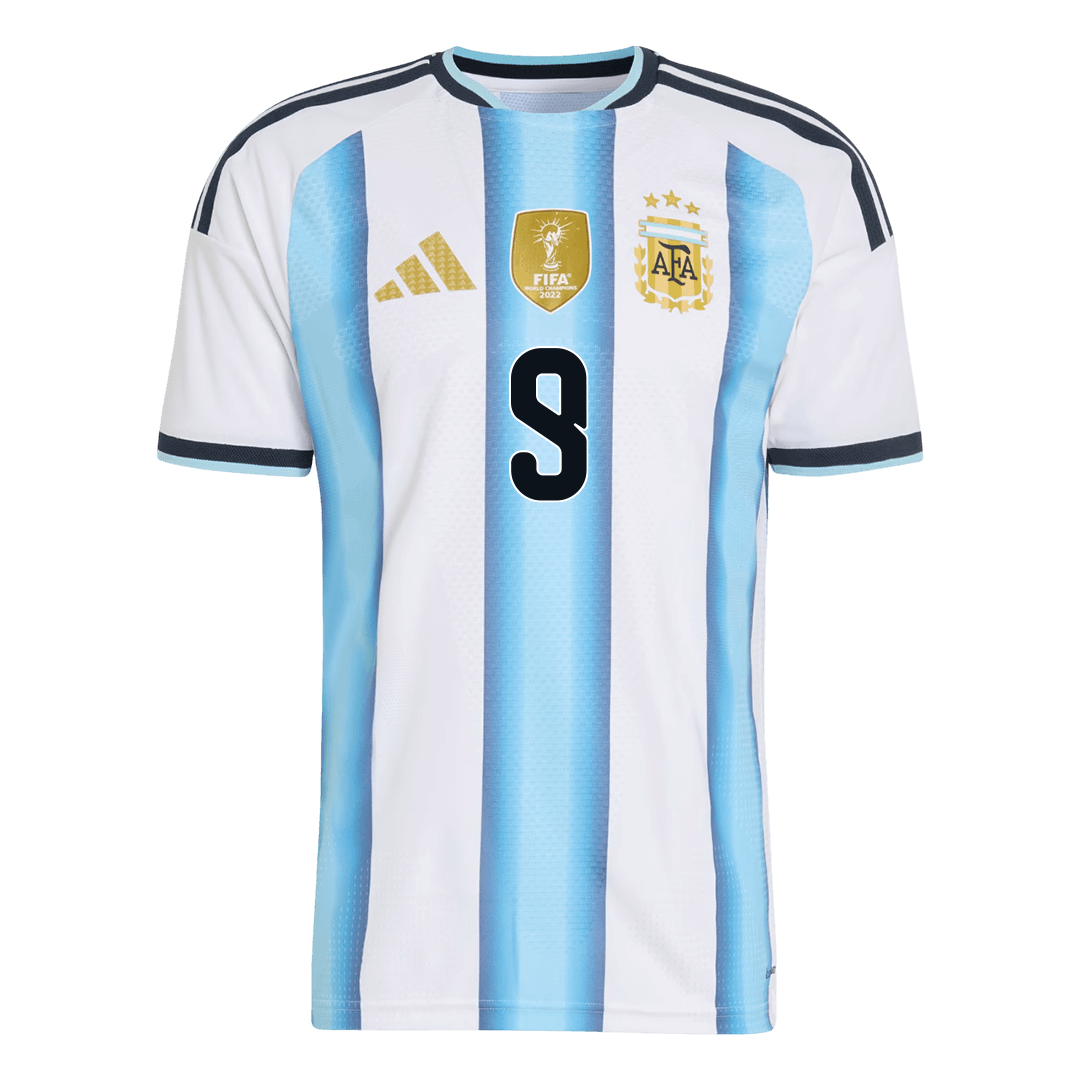 Versão do Jogador J.ÁLVAREZ #9 Argentina Casa World Cup Futebol Camisas 2026