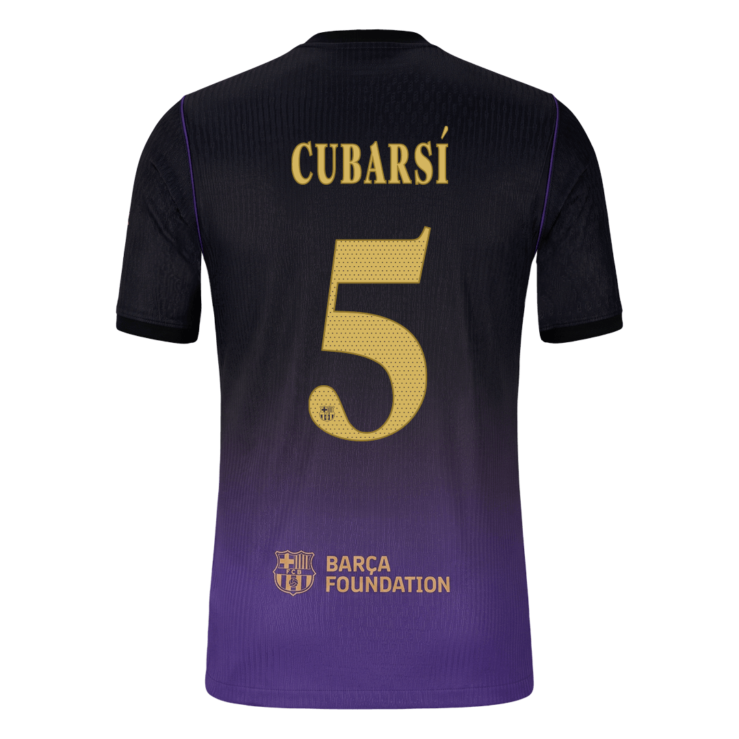 Versão do Jogador CUBARSÍ #5 Barcelona Fora Futebol Camisas 2026/27 - UCL