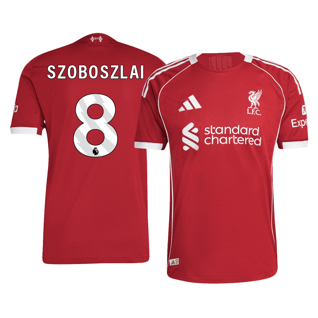 Jogador SZOBOSZLAI #8 Liverpool Casa Futebol Camisas 2025/26 Vermelho
