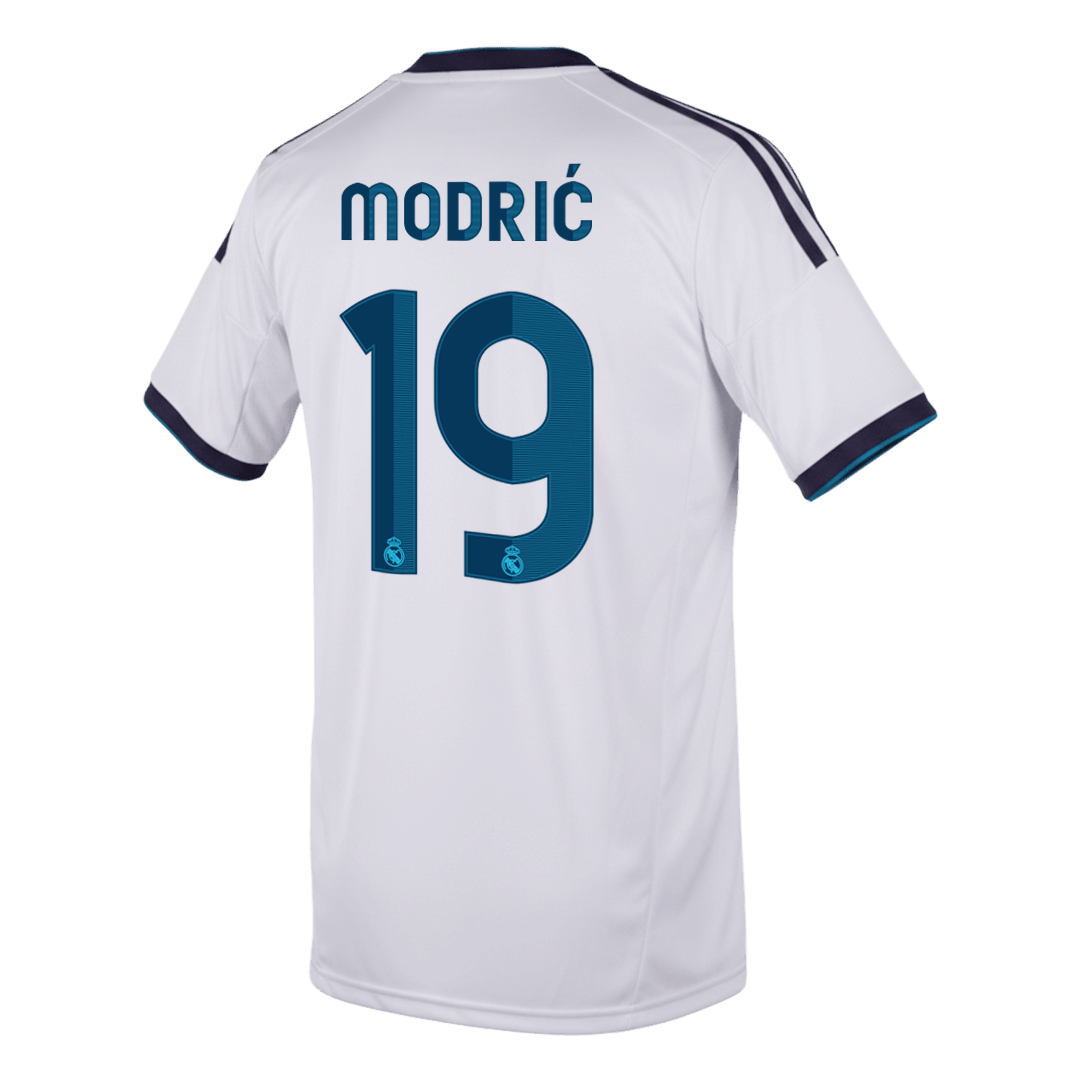 Retrô MODRIĆ #19 Real Madrid Casa Camisa 2012/13 Branco