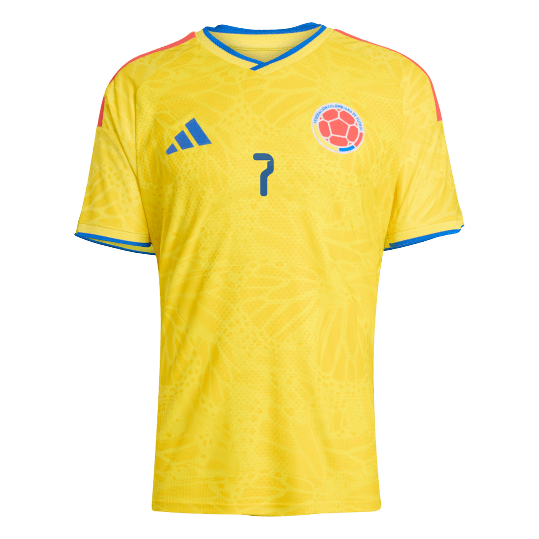 Jogador LUIS DíAZ #7 Colombia Casa World Cup Futebol Camisas 2026 Amarelo