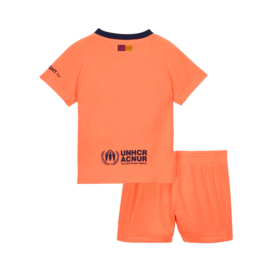 Barcelona Infantil Fora Terceira Futebol Camisa 2025/26 Laranja