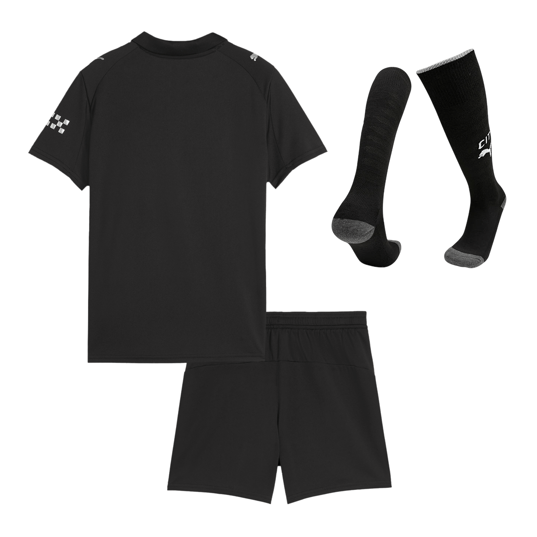 Manchester City Infantil
Fora Futebol Camisa Conjunto (Camisa+Shorts+Meias) 2025/26 Preto