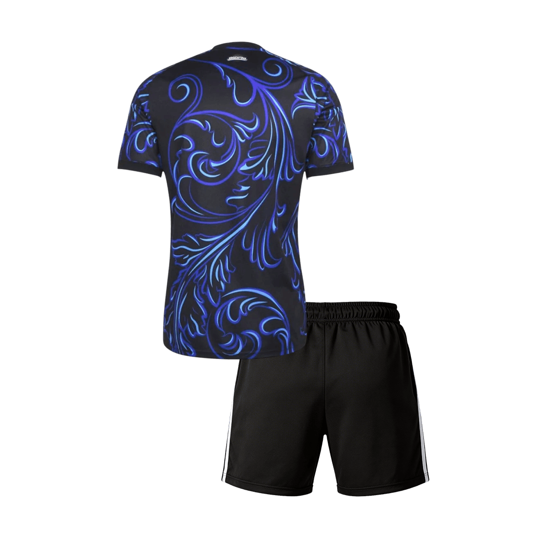Argentina Infantil Fora Copa do Mundo Futebol Camisa Conjunto (Camisa+Shorts) 2026 Preto - camisola de futebol