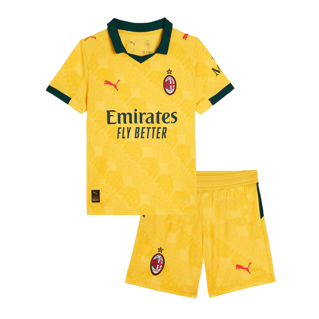 AC Milan Infantil Fora Terceira Conjunto (Camisa + Calção) 2025/26 Amarelo