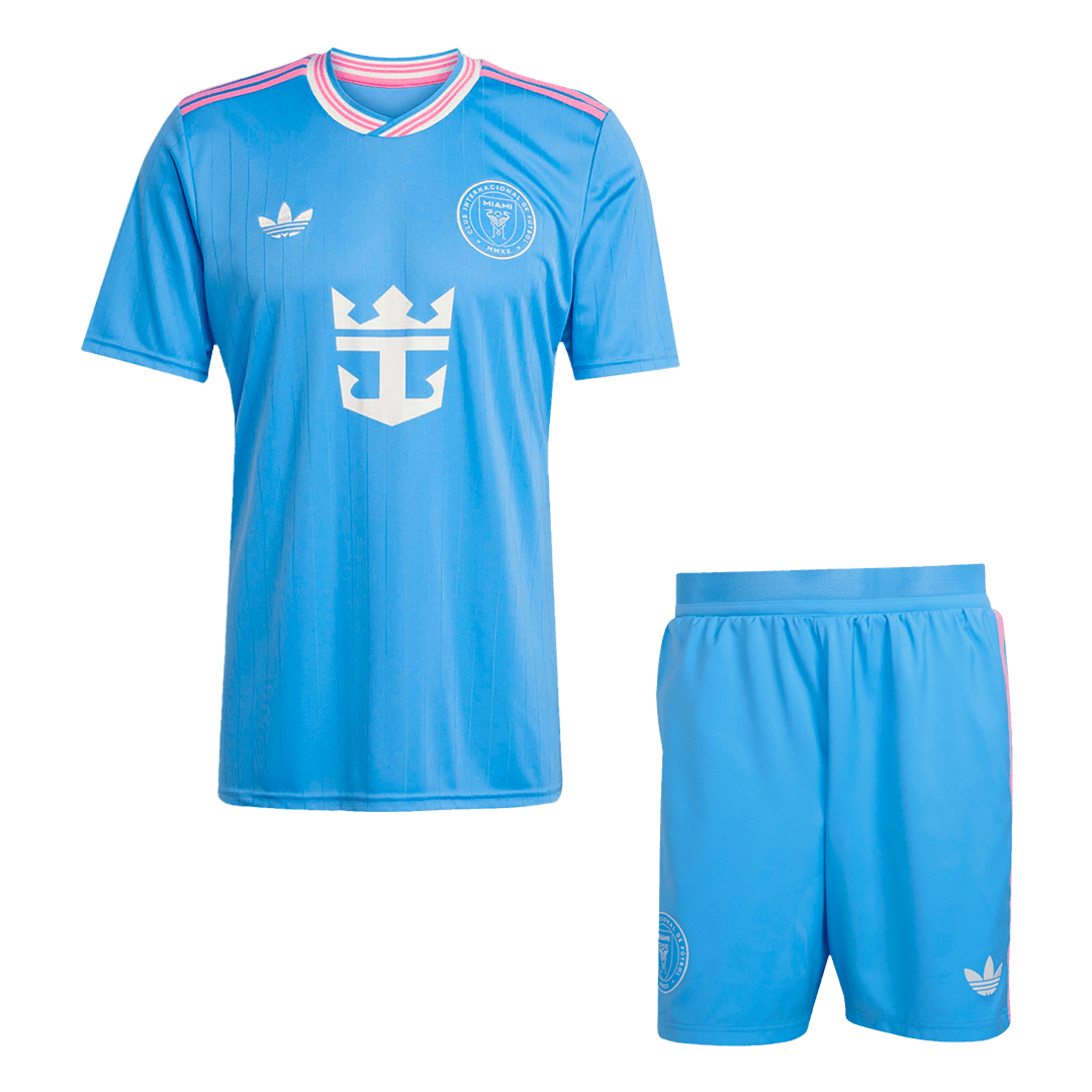 Inter Miami CF Fora Terceira Camisa Conjunto (Camisola + Calções) 2025- Azul