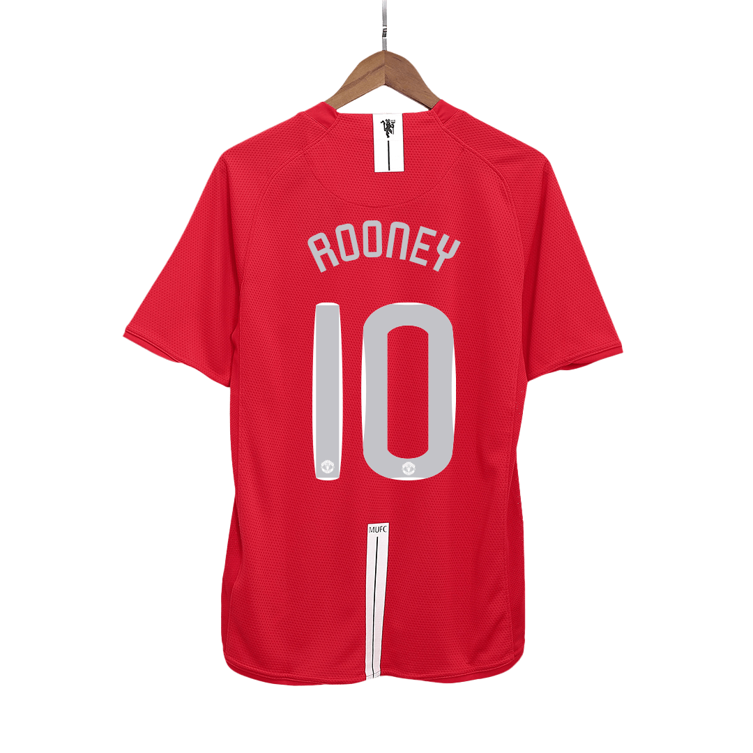 Camiseta retro de local de fútbol ROONEY #10 del Manchester United 2007/08 - Final de la UCL