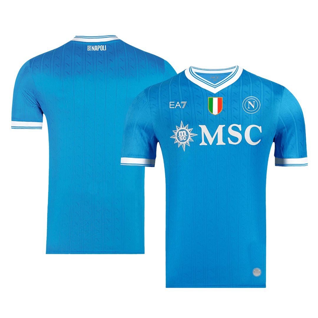 Autêntico Napoli Casa Futebol Camisas 2025/26 Azul