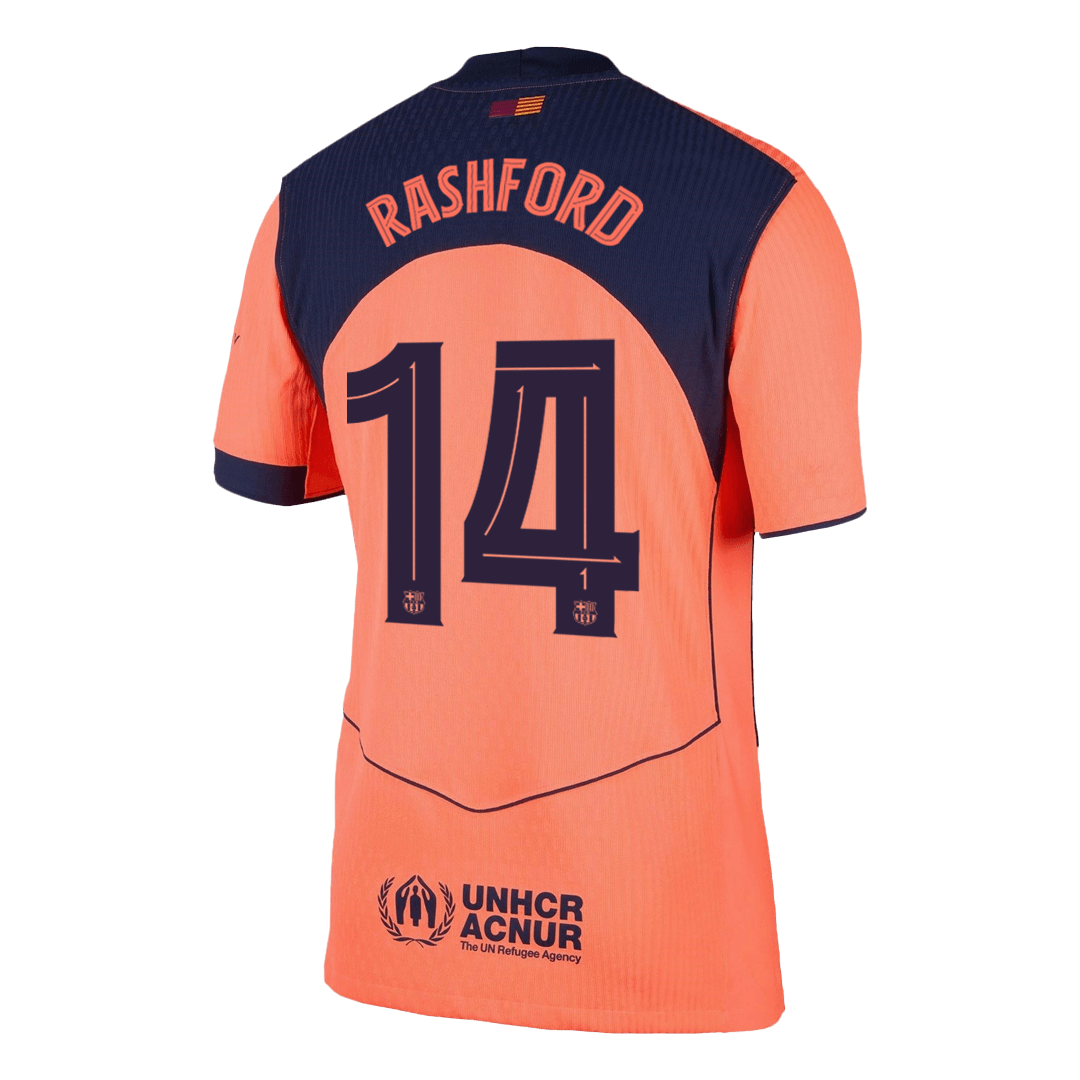 Autêntico RASHFORD #14 Barcelona Fora Terceira UCL Futebol Camisas 2025/26
