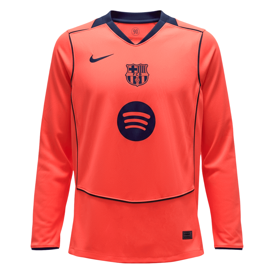 Barcelona Terceira Manga comprida Camisa 2025/26 Laranja