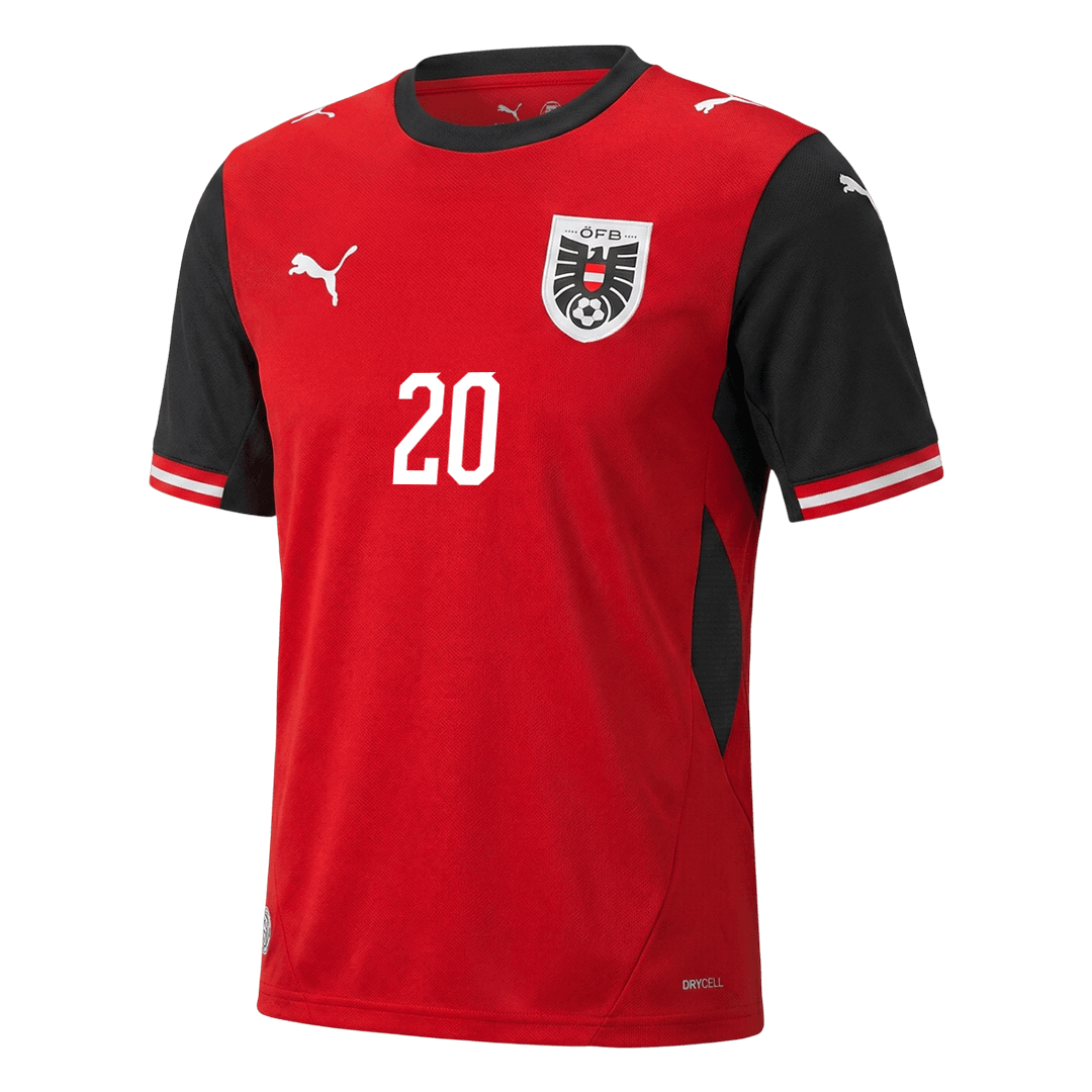 LAIMER #20 Austria Casa Camisa Copa do Mundo 2026 Vermelho