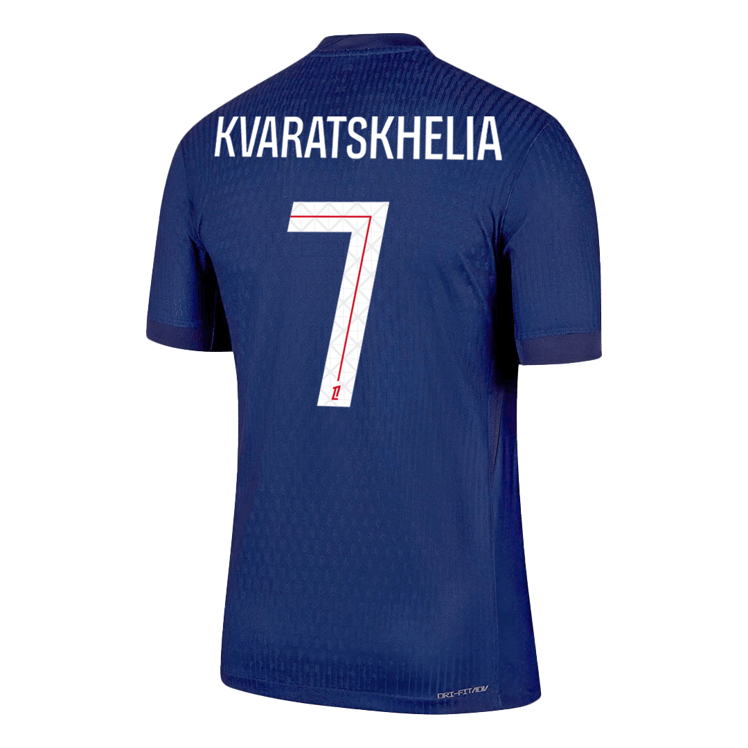 Jogador KVARATSKHELIA #7 PSG Casa Futebol Camisas 2025/26 Marinha