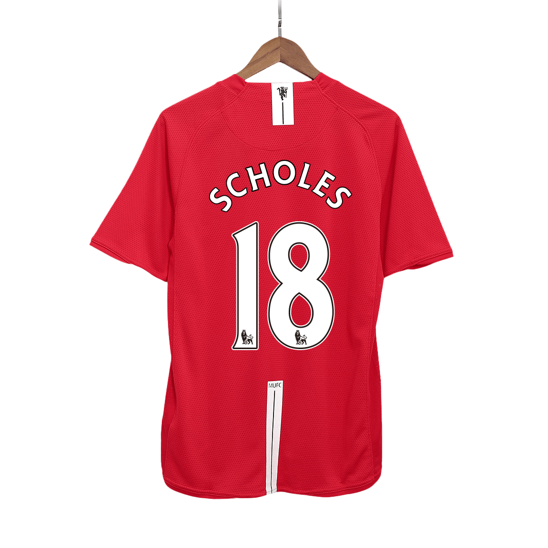 Camiseta de fútbol retro SCHOLES #18 del Manchester United 2007/08