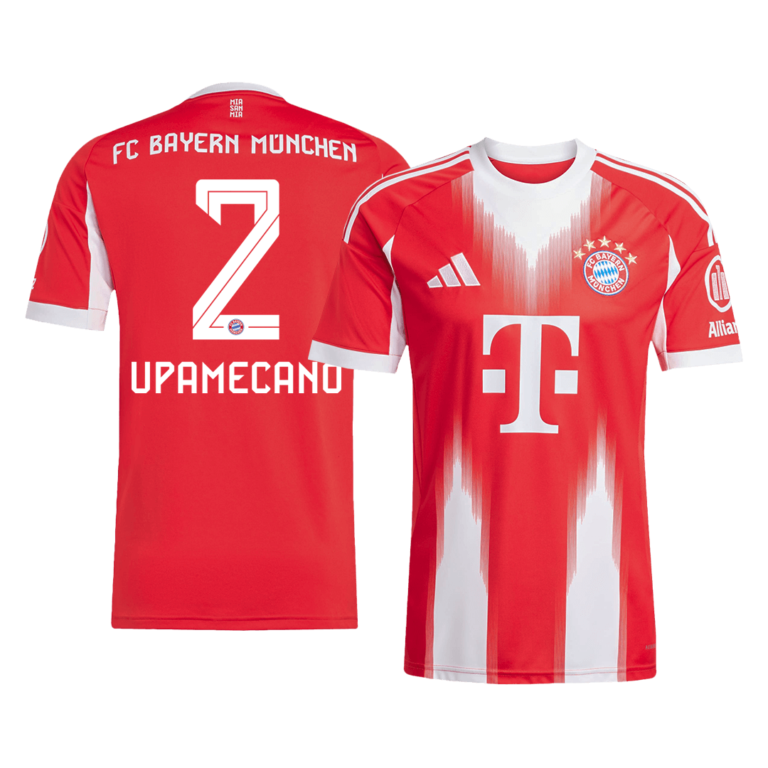 UPAMECANO #2 Bayern Munich Casa Camisa 2025/26 Vermelho