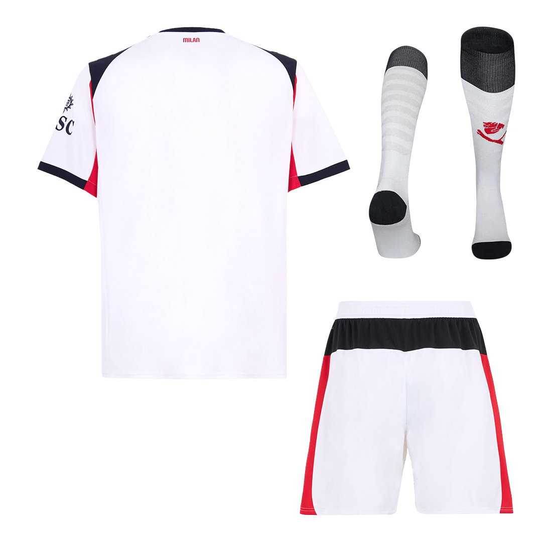 AC Milan Fora Camisa Conjunto(Camisa+Calções+Meias) 2025/26 Branco