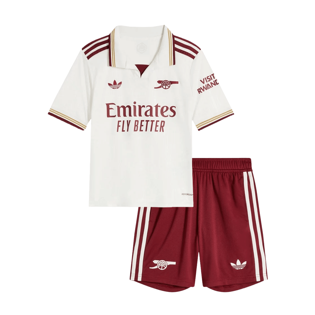 Arsenal Infantil Fora Terceira 2025/26 Branco