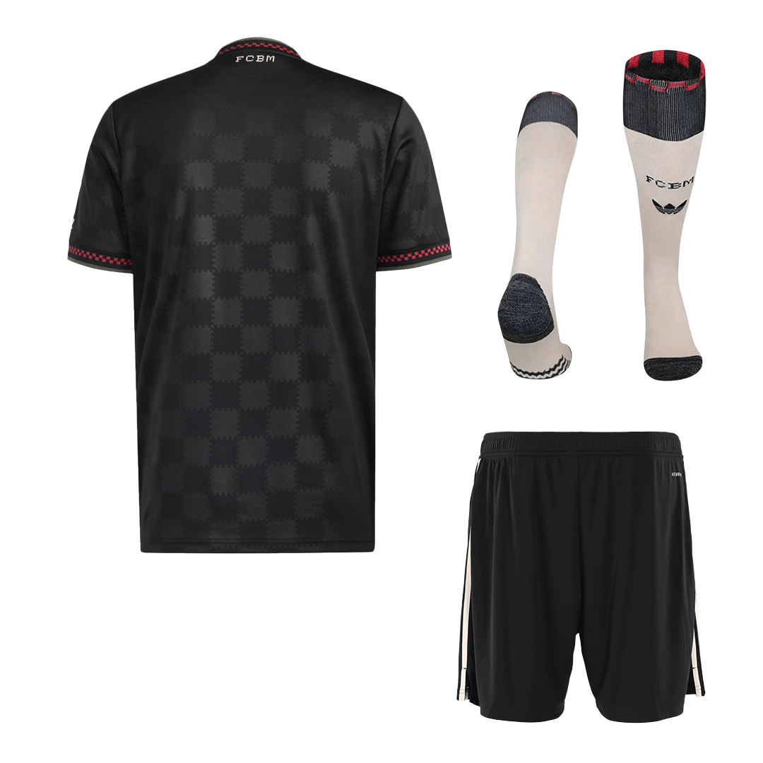 Bayern Munich Fora Terceira Camisa Conjunto(Camisa+Calções+Meias) 2025/26 Preto