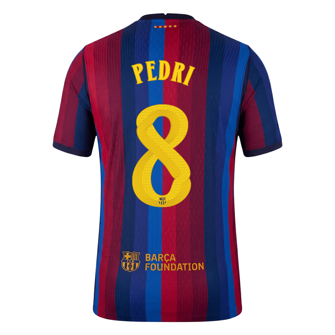 Versão do Jogador PEDRI #8 Barcelona Casa Futebol Camisas 2026/27 - UCL