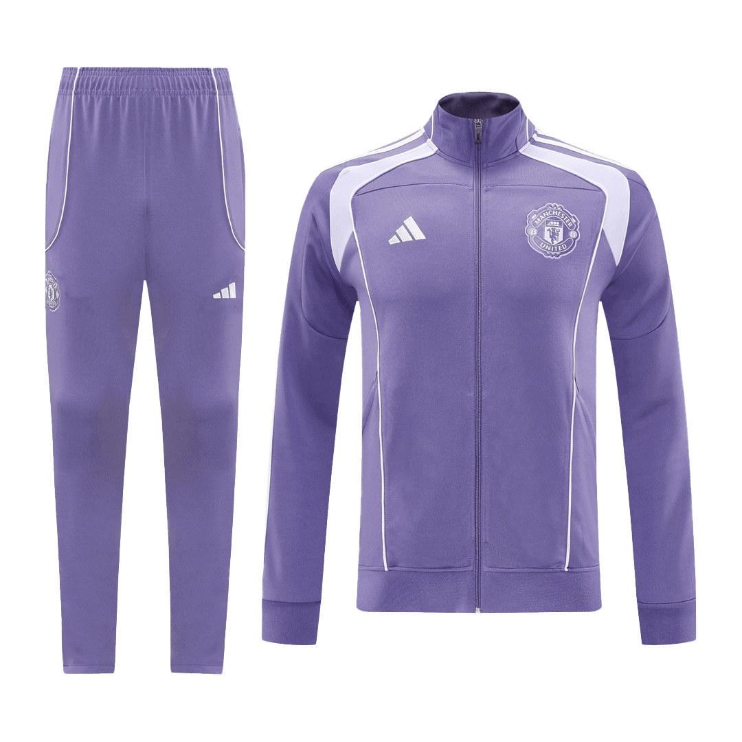 Manchester United Conjunto Casaco(Blusão+Calça) Formação Blusão 2025/26 Roxo