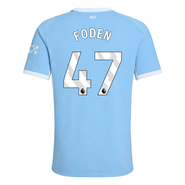 Versão do Jogador FODEN #47 Manchester City Casa Futebol Camisas 2026/27 Azul