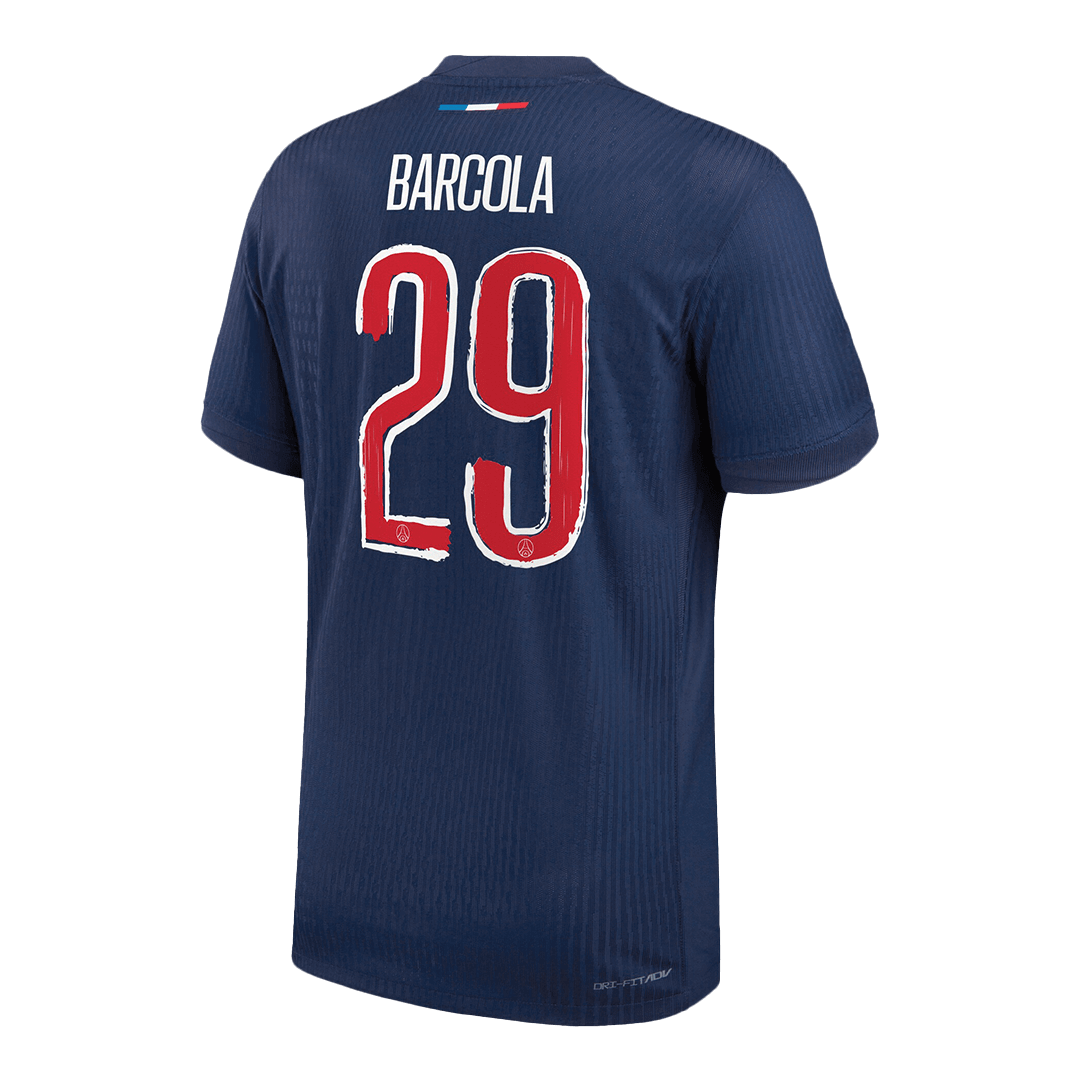 Autêntico BARCOLA #29 PSG Casa UCL Futebol Camisas 2024/25 Marinha - UCL