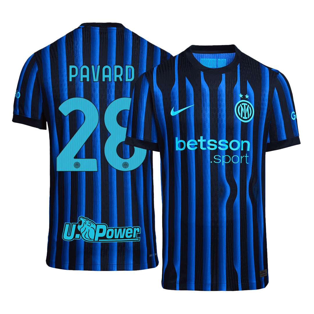 Autêntico PAVARD #28 Inter Milan Casa Futebol Camisas 2025/26