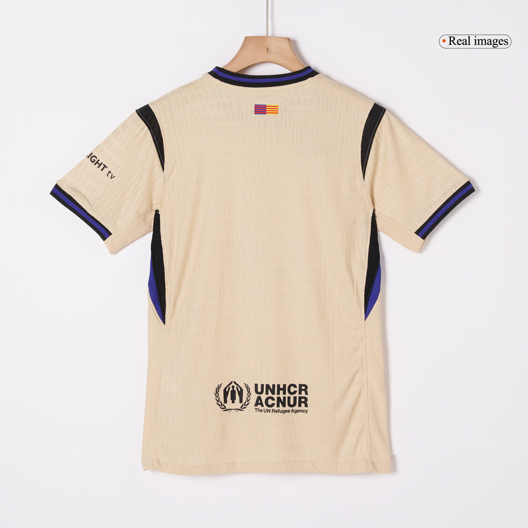 Autêntico LAMINE YAMAL #10 Barcelona Fora UCL Futebol Camisas 2025/26 Amarelo - UCL