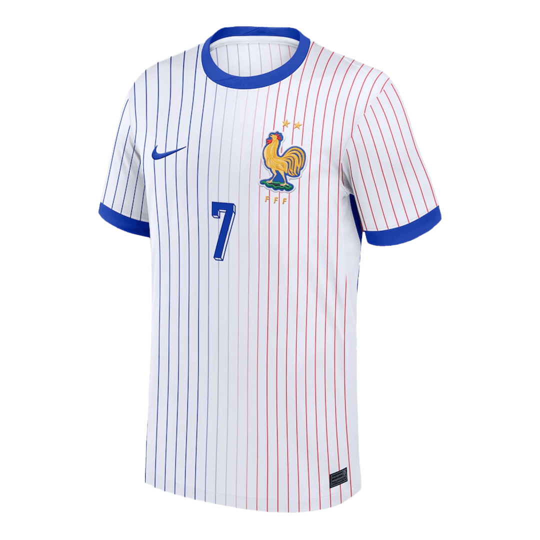 Camiseta de fútbol personalizada de visitante de Francia Griezmann #7 2024