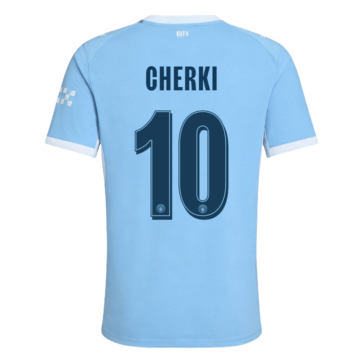 Versão do Jogador CHERKI #10 Manchester City Casa Futebol Camisas 2026/27 Azul - UCL